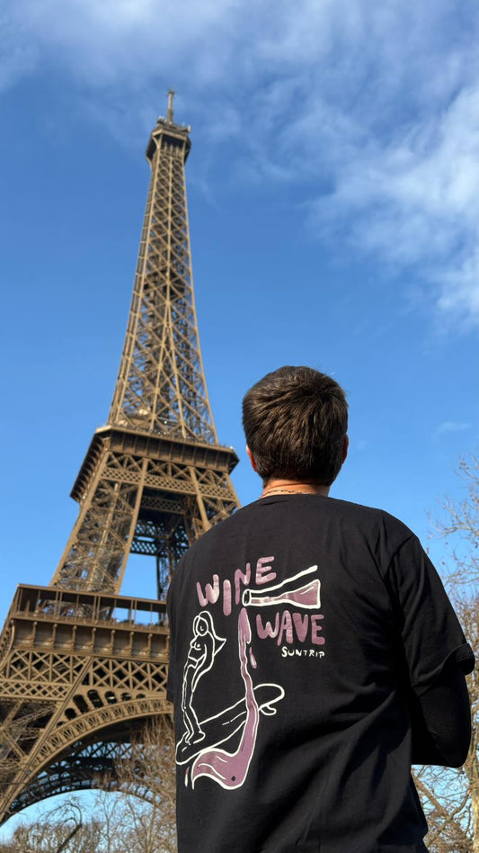 Remera Wine Wave Negra